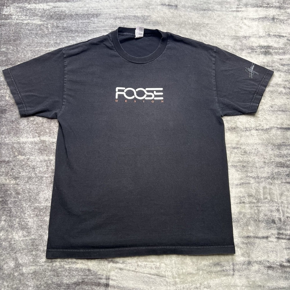 Vintage Y2K Foose Design Graphic Shirt Mens Large Black Faded Grunge Skater - Picture 2 of 7